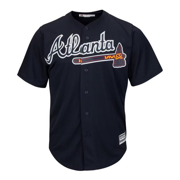 Majestic Men’s Atlanta Braves Ronald Acuna Jr #13 Navy Cool Base Jersey - Picture 12 of 13